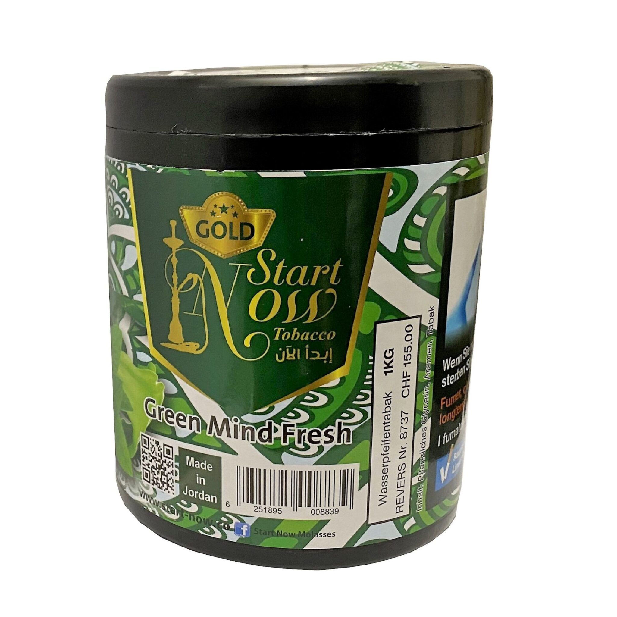 Start Now Gold Shisha Tabak – Green Mint Fresh (1Kg)