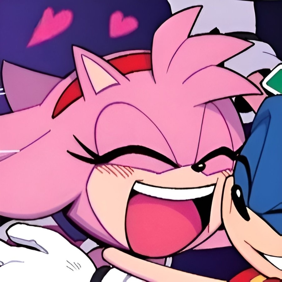 Cartoons matching profile picture pair titled “Amyrose Sonic Pair”, left side