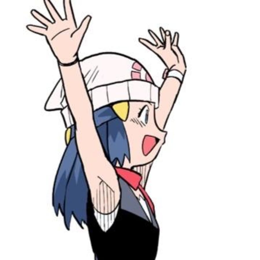 Cartoons matching profile picture pair titled “Ashketchum Dawnhikari Pair”, left side