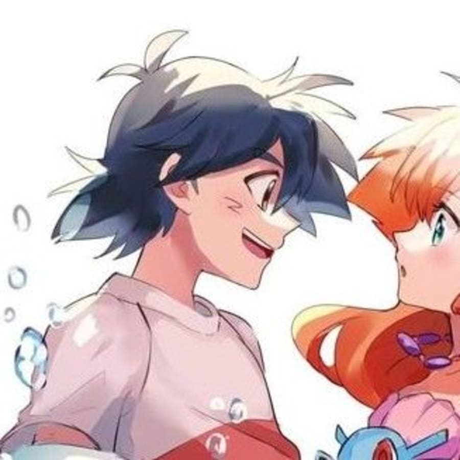 Cartoons matching profile picture pair titled “Ash Misty Underwater Pair”, left side