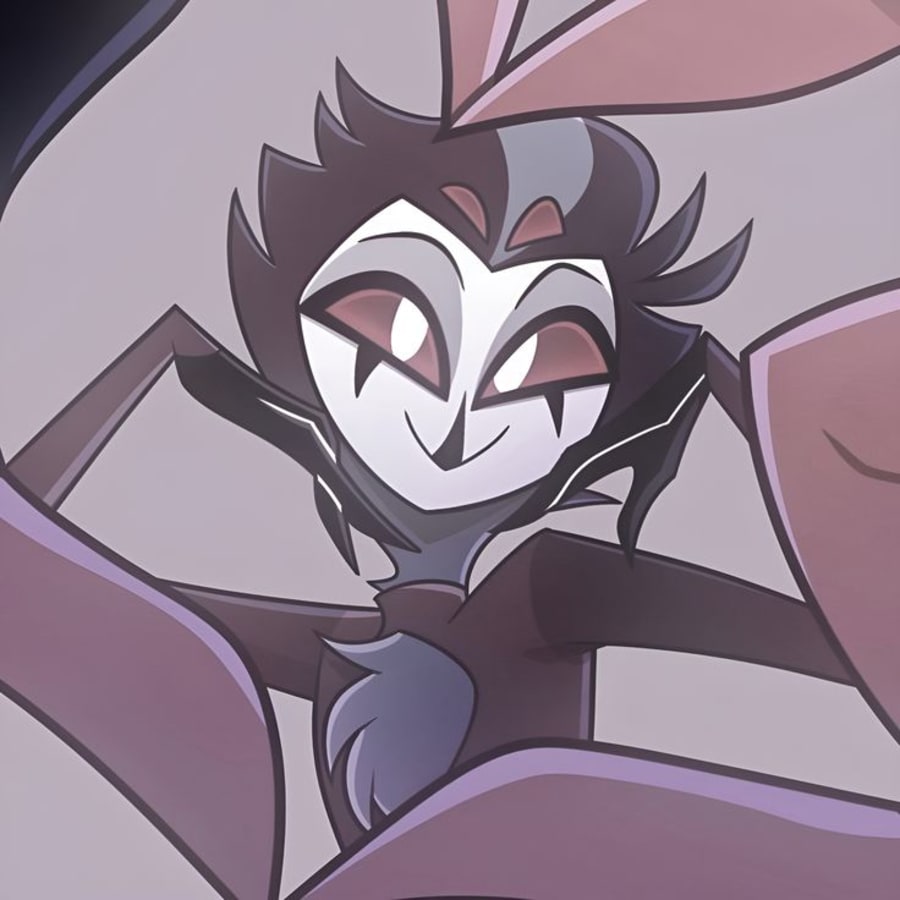 Lgbtq matching profile picture pair titled “Blitzo Stolas Pair”, left side