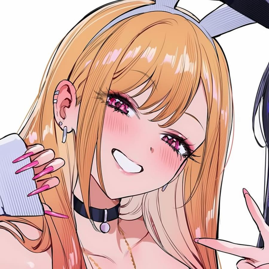 Anime matching profile picture pair titled “Bunny Girl Pair”, left side