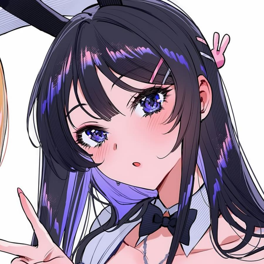 Anime matching profile picture pair titled “Bunny Girl Pair”, right side
