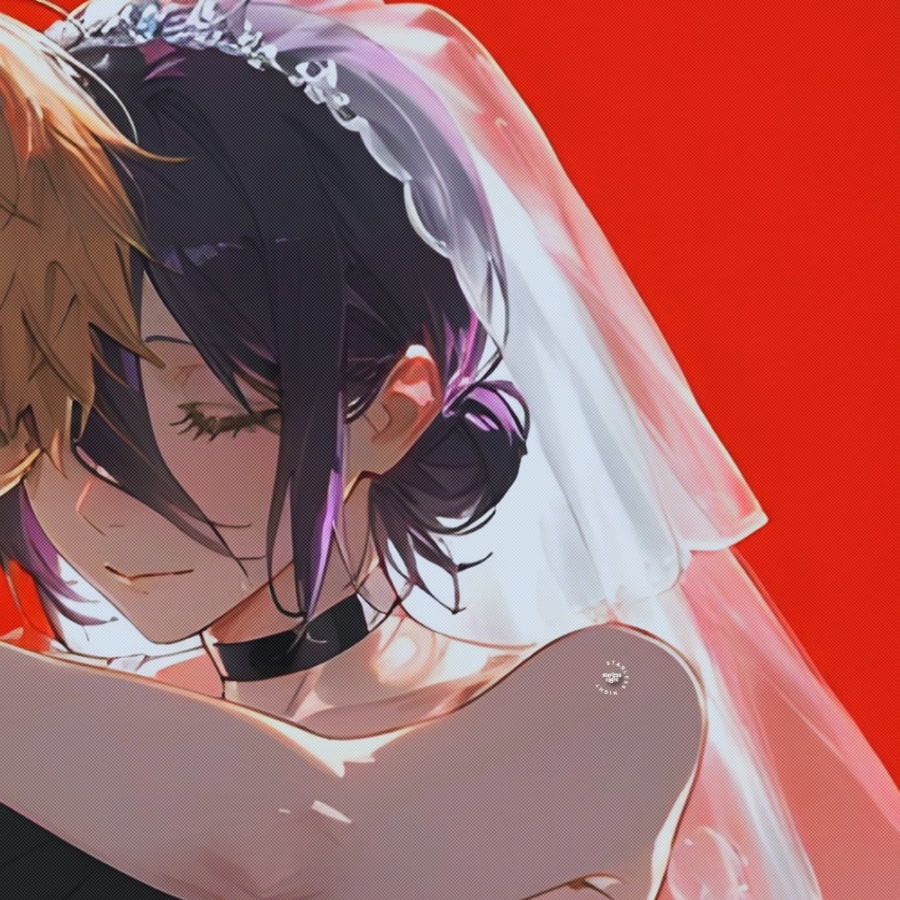 Anime matching profile picture pair titled “Denji Reze Pair”, right side