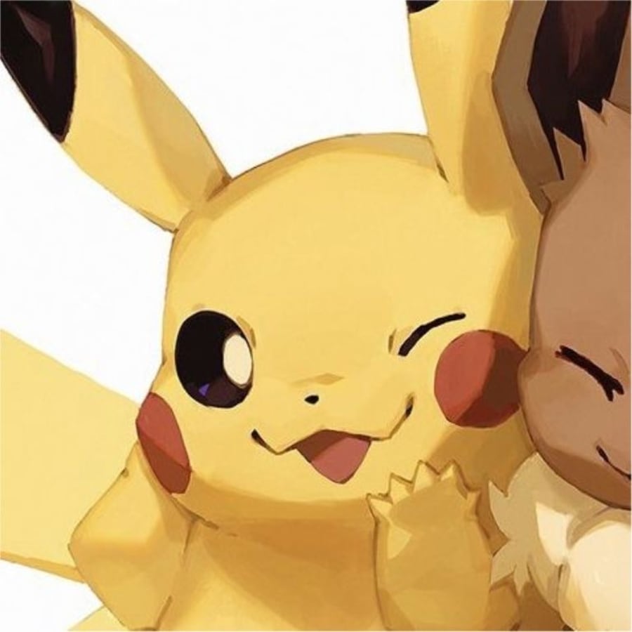 Cartoons matching profile picture pair titled “Eevee Pikachu Pair”, left side