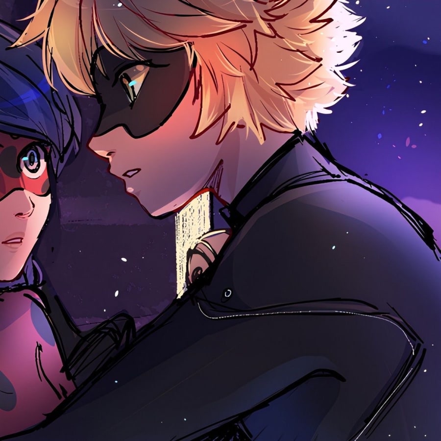 Cartoons matching profile picture pair titled “Ladybug Chatnoir Pair”, right side