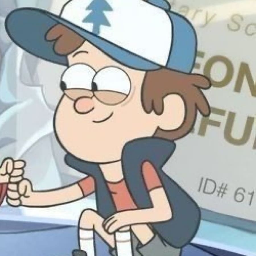 Cartoons matching profile picture pair titled “Mabelpines Dipperpines Sitting Pair”, right side