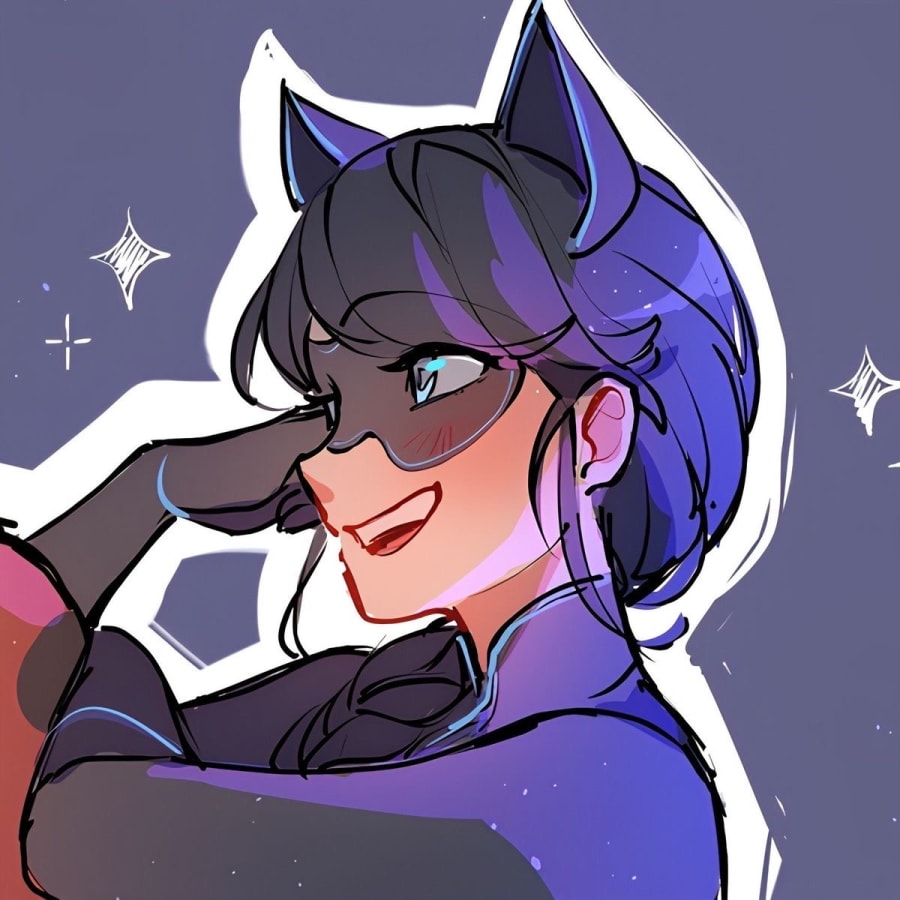 Cartoons matching profile picture pair titled “Marinette Adrien Superhero Pair”, right side