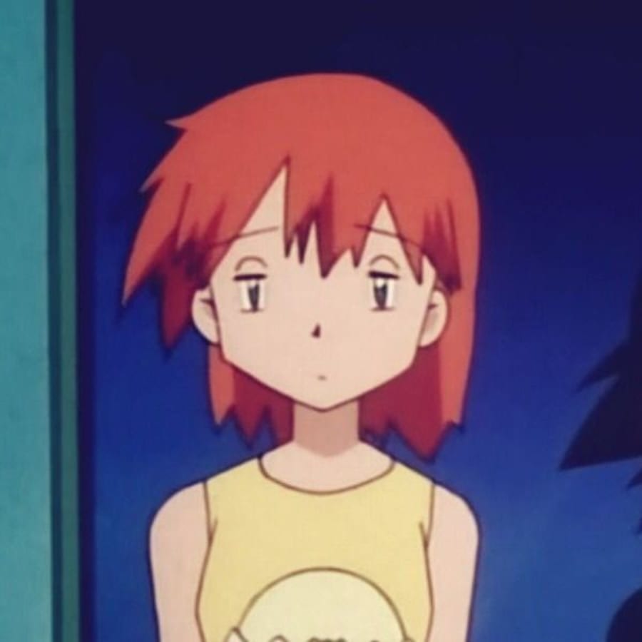 Cartoons matching profile picture pair titled “Misty Ash Tired Pair”, left side