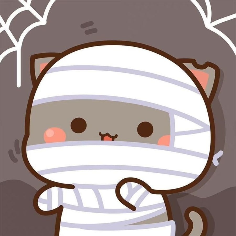 Cute matching profile picture pair titled “Mummy Cat Pair”, right side