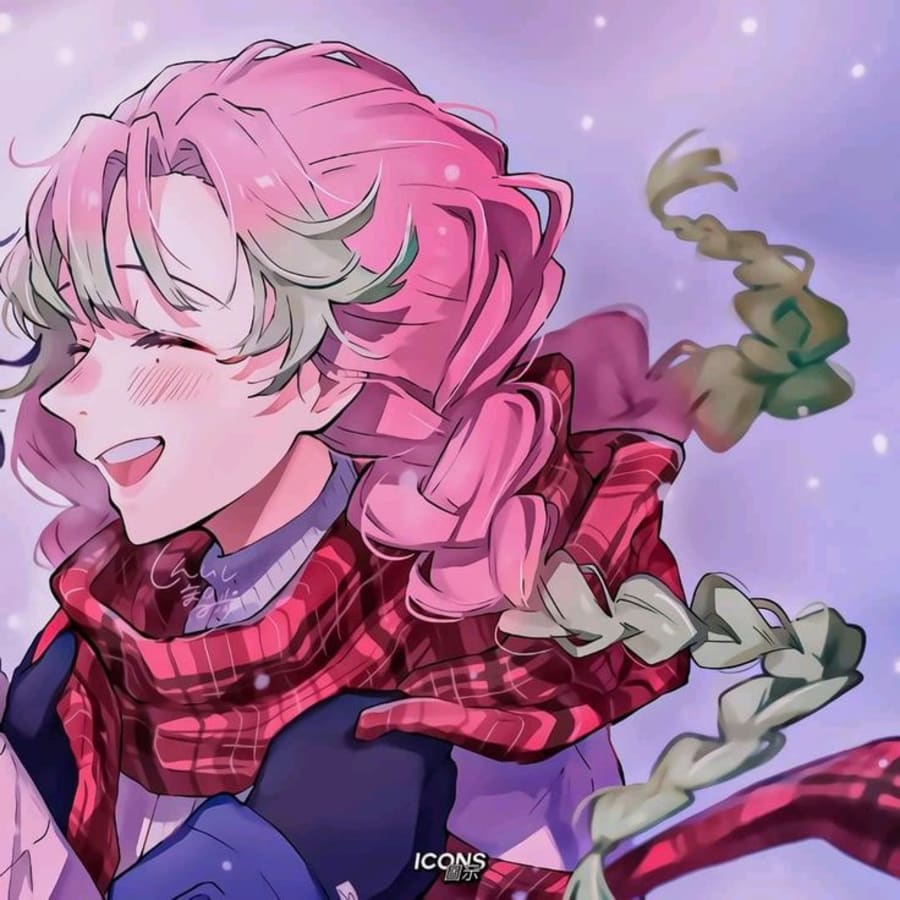 Anime matching profile picture pair titled “Obanai Mitsuri Pair”, right side