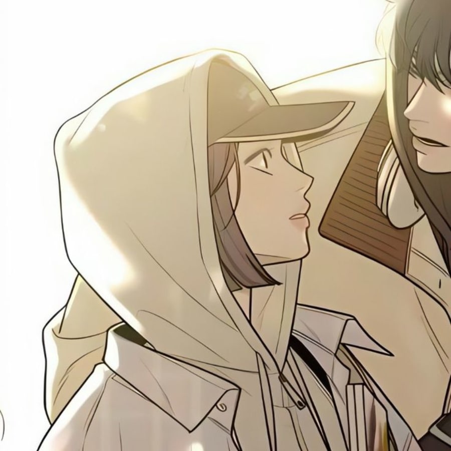 Anime matching profile picture pair titled “Operation True Love Hoodie Pair”, left side