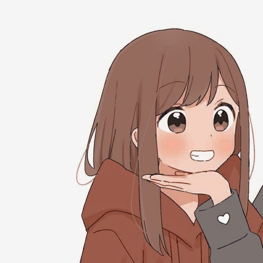 Anime matching profile picture pair titled “Anime Chin Hold Pair”, left side