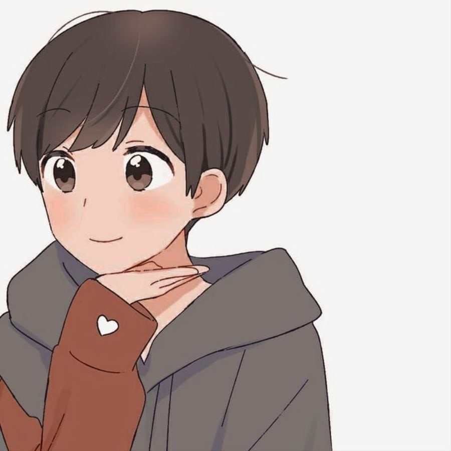 Anime matching profile picture pair titled “Anime Chin Hold Pair”, right side