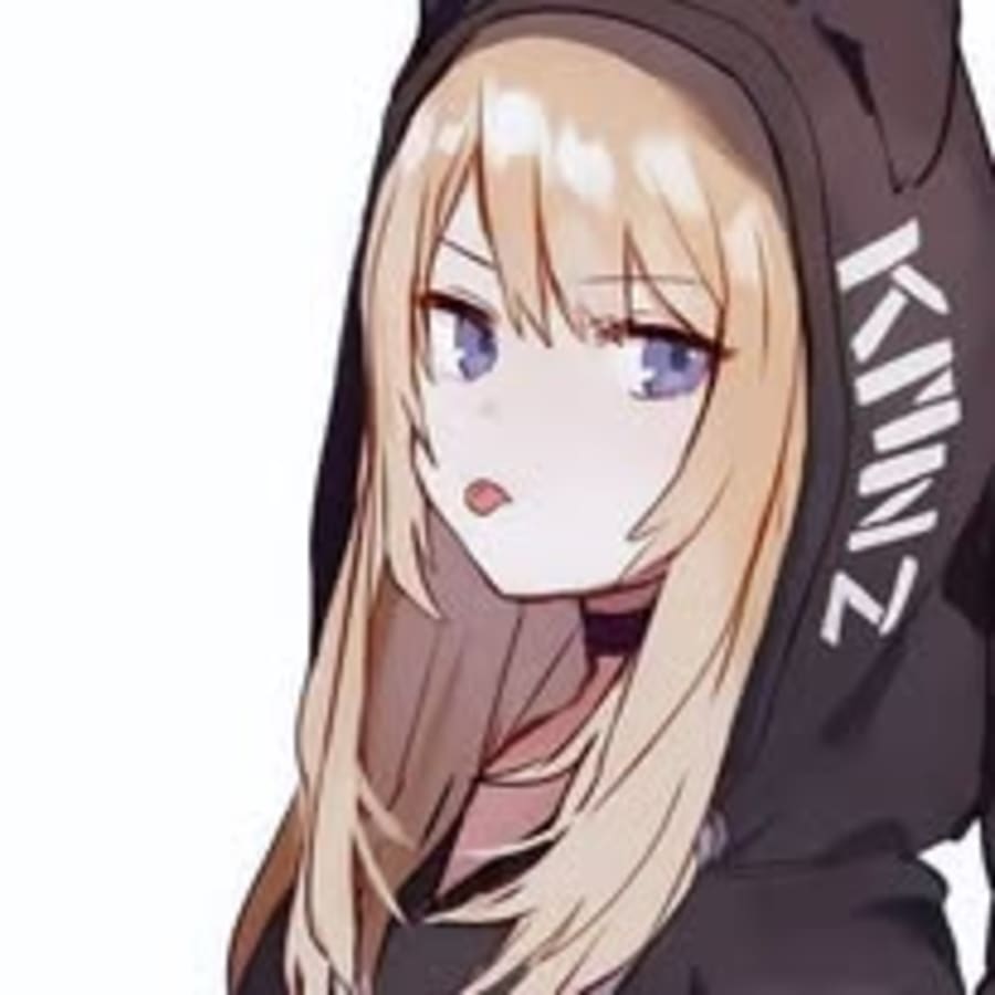 Anime matching profile picture pair titled “Anime Cat Hoodie Pair”, left side