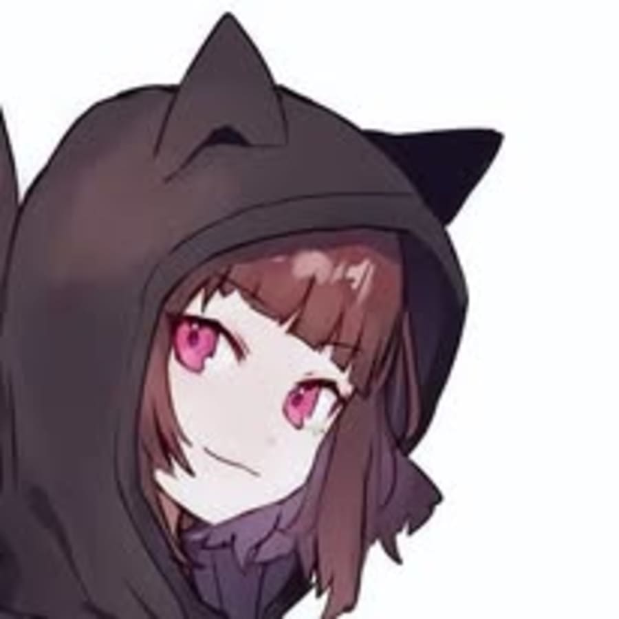 Anime matching profile picture pair titled “Anime Cat Hoodie Pair”, right side
