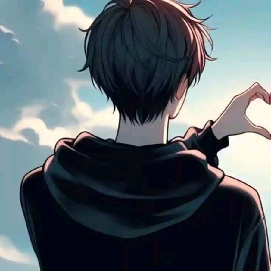 Anime matching profile picture pair titled “Anime Heart Pair”, left side