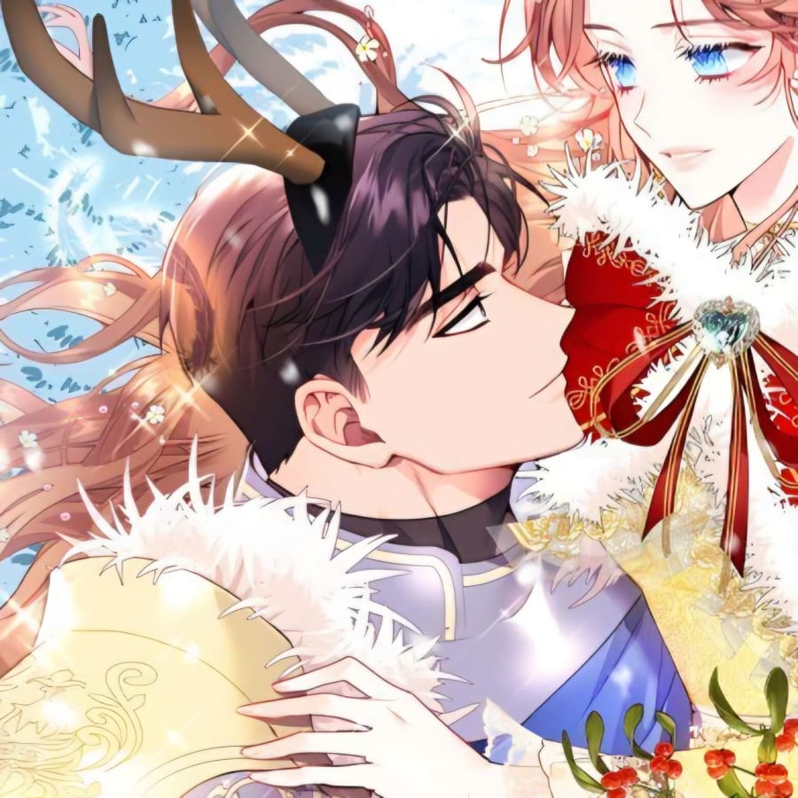 Anime matching profile picture pair titled “Antlerknight Pair”, left side