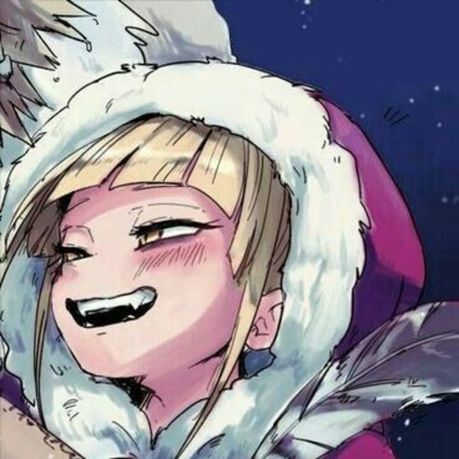 Anime matching profile picture pair titled “Bakugo Toga Winter Pair”, right side