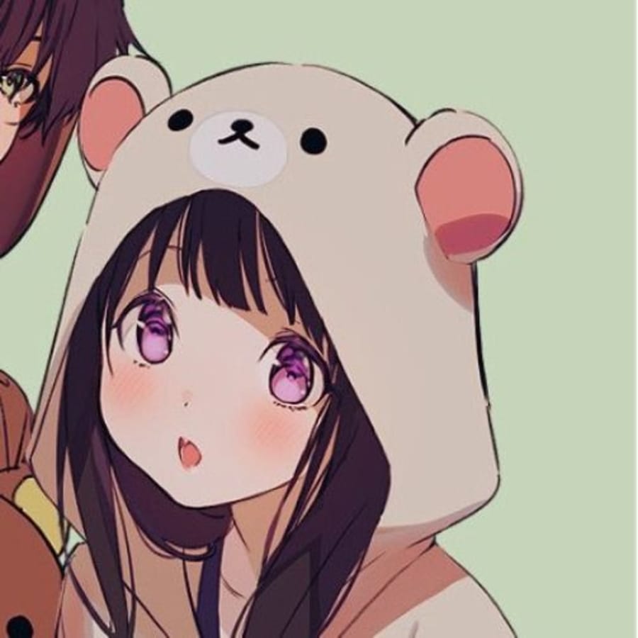 Anime matching profile picture pair titled “Bear Bg Pair”, right side