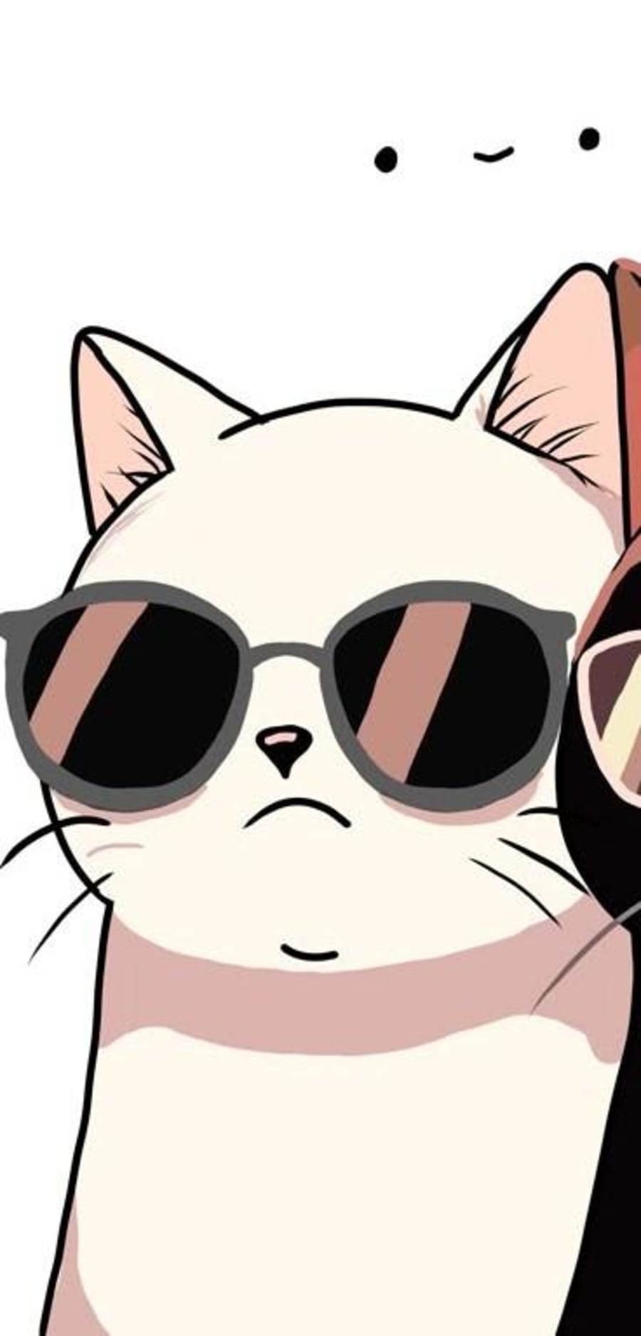 Cute matching profile picture pair titled “Cat Glasses Pair”, left side