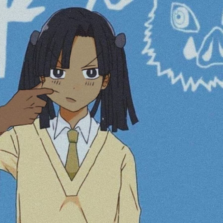 Anime matching profile picture pair titled “Classmates Pinch Pair”, right side