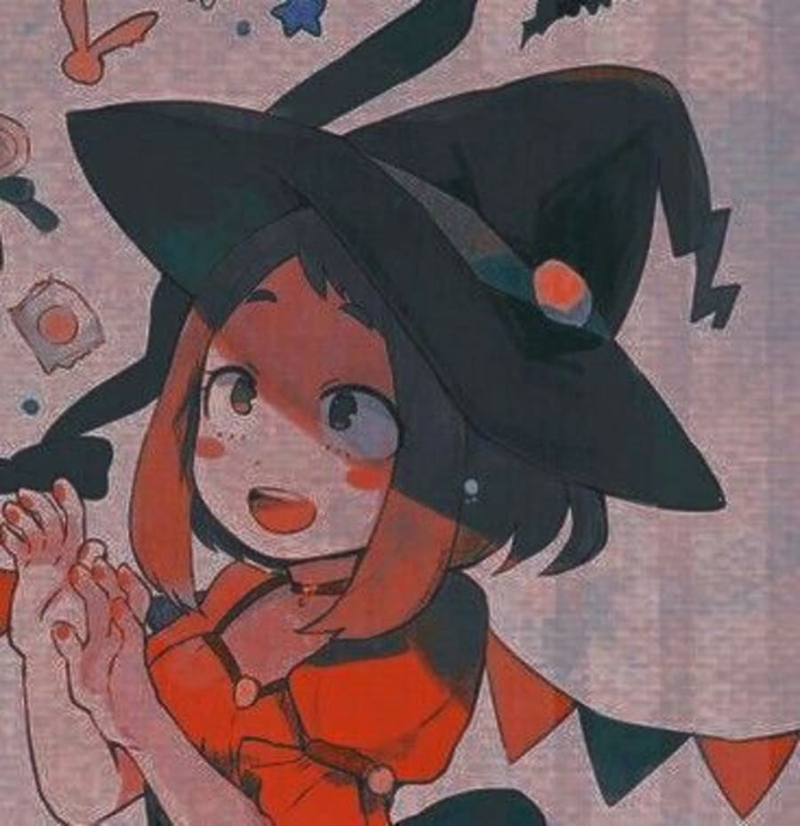 Anime matching profile picture pair titled “Deku Uraraka Halloween Pair”, right side