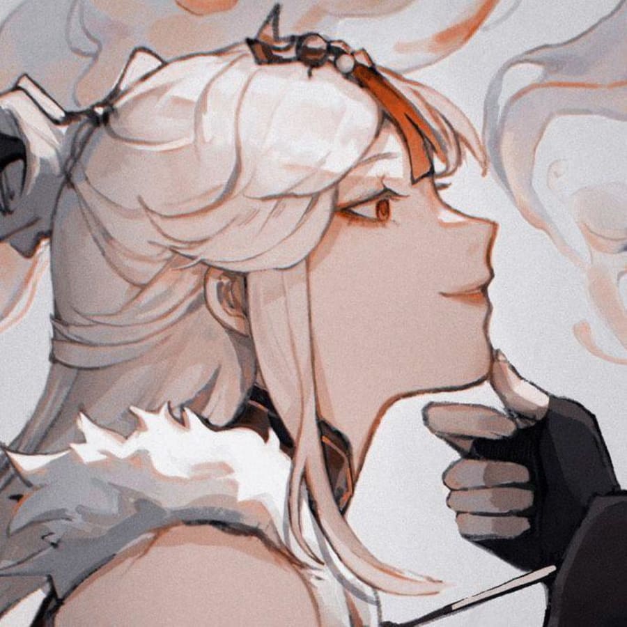 Lgbtq matching profile picture pair titled “Girl Chin Pair”, left side