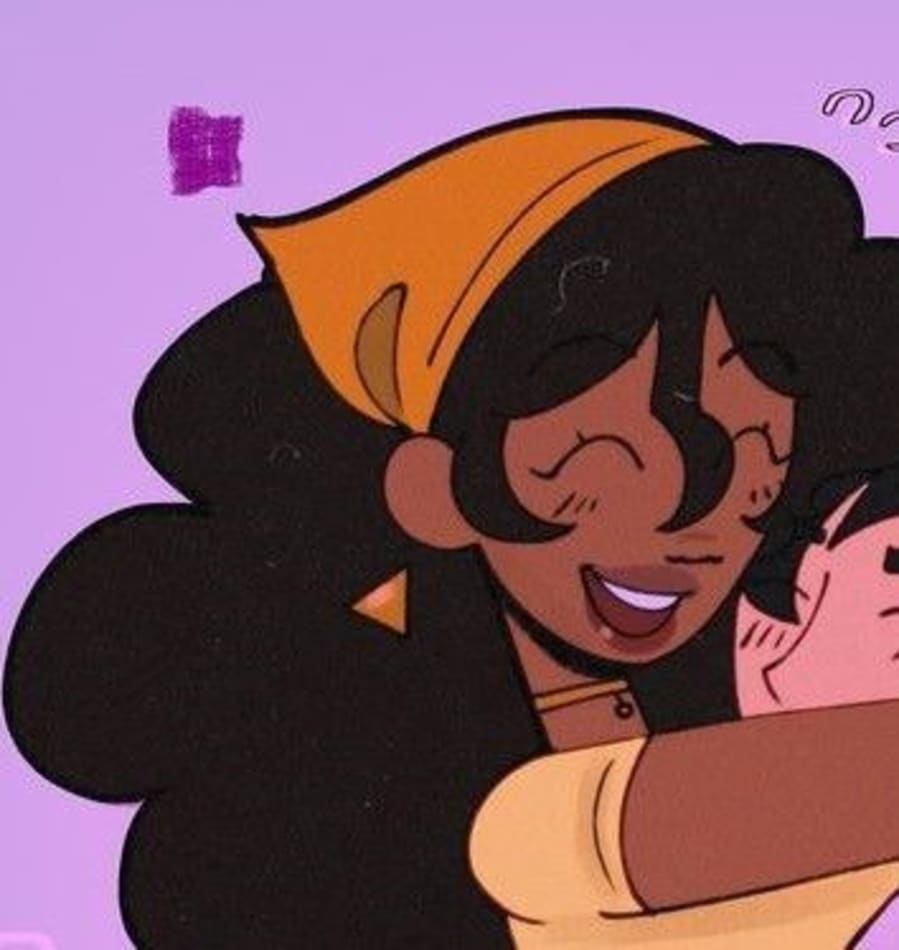 Cute matching profile picture pair titled “Hugging Pair”, left side