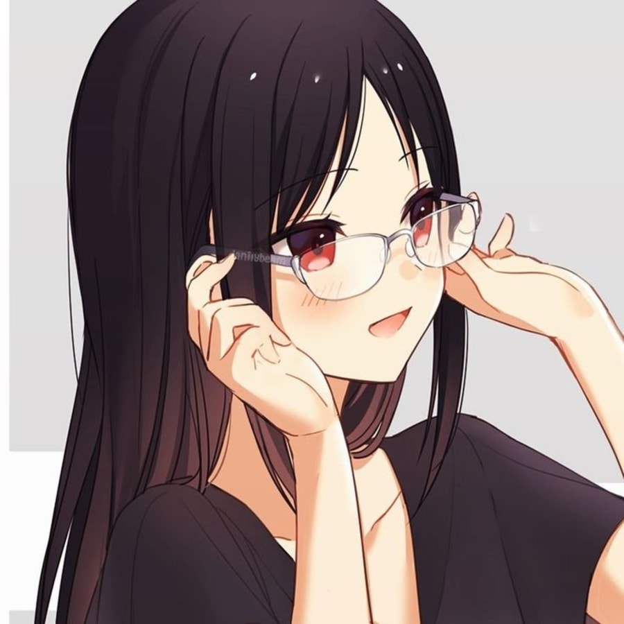 Anime matching profile picture pair titled “Kaguya Glasses Pair”, left side