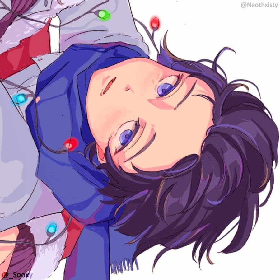 Anime matching profile picture pair titled “Lightstring Pair”, right side