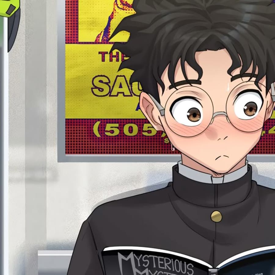 Anime matching profile picture pair titled “Momo Okarun Pair”, left side