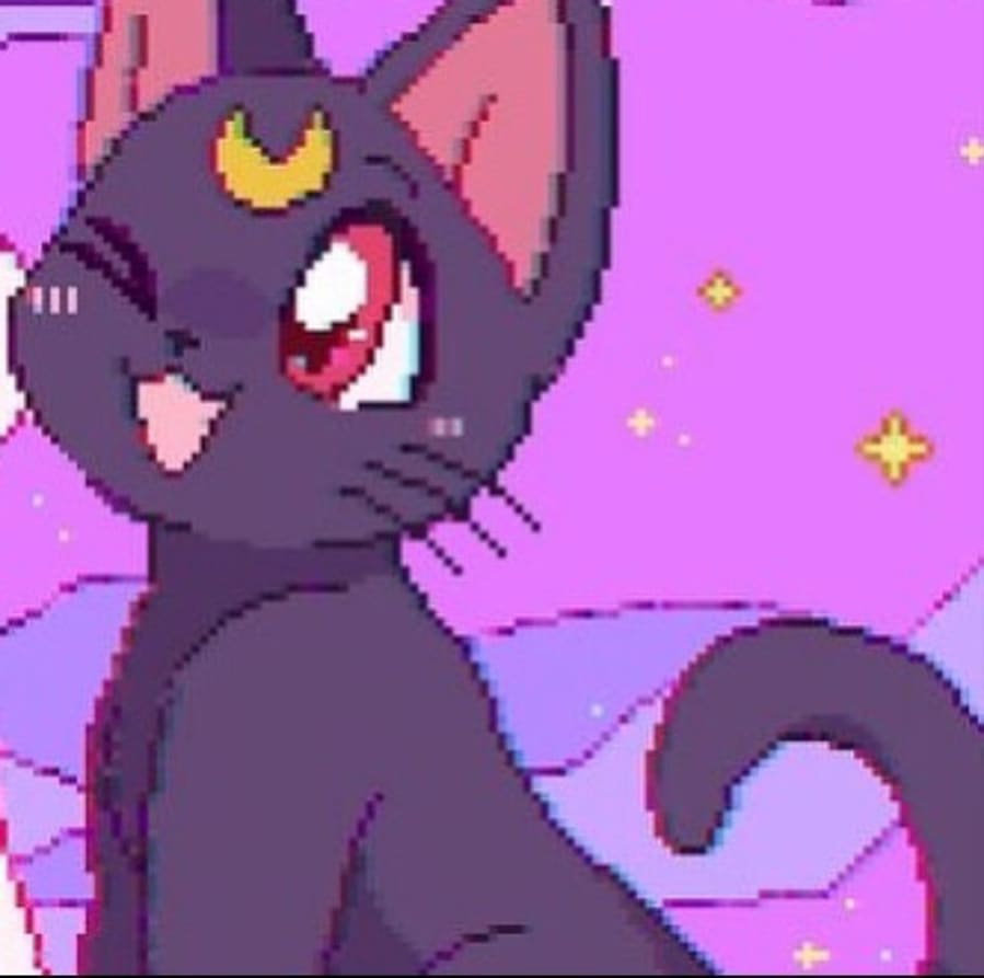 Cute matching profile picture pair titled “Moon Cats Pair”, right side