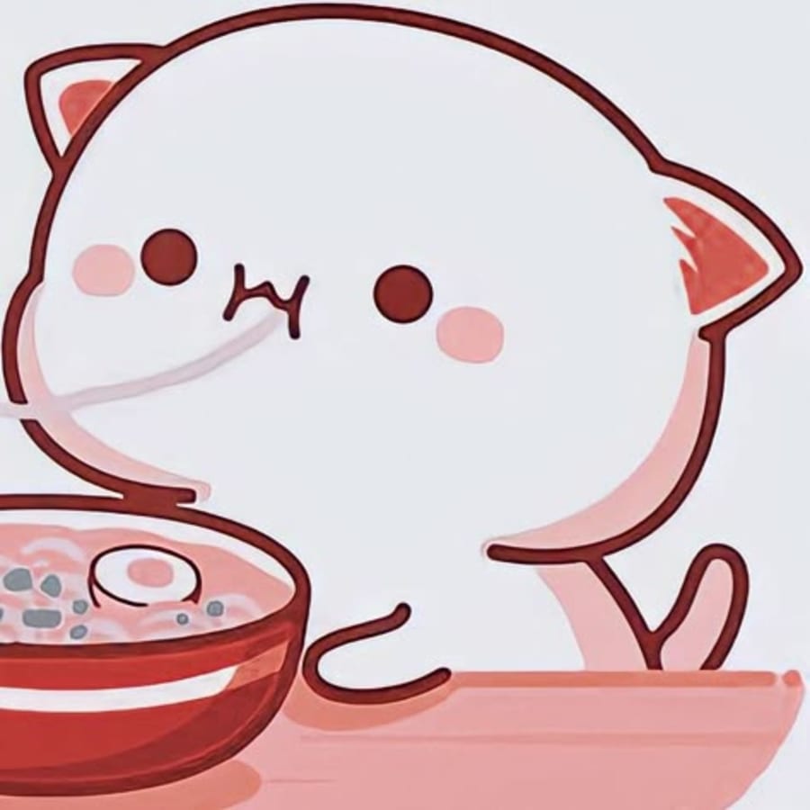 Cute matching profile picture pair titled “Noodle Cat Pair”, right side