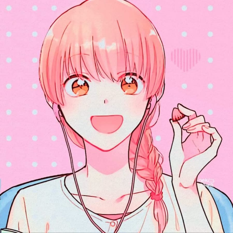 Anime matching profile picture pair titled “Otaku Headphone Pair”, right side