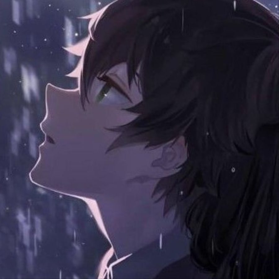 Anime matching profile picture pair titled “Rain Pair”, left side