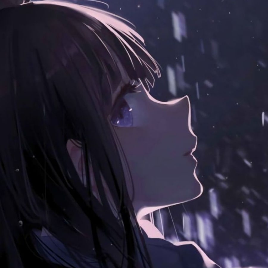 Anime matching profile picture pair titled “Rain Pair”, right side
