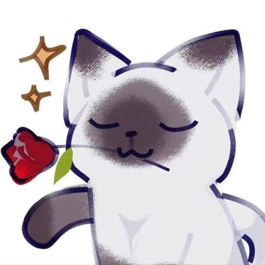 Cute matching profile picture pair titled “Rose Cat Pair”, right side