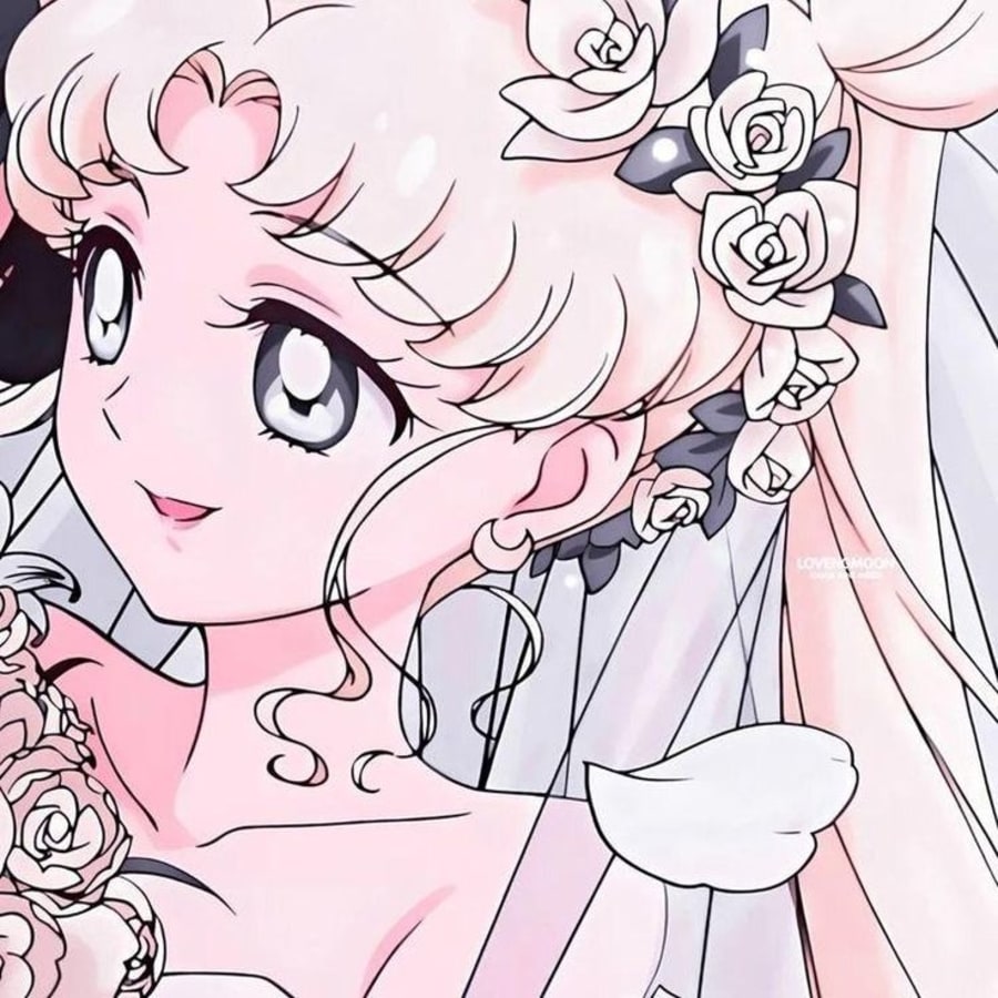 Anime matching profile picture pair titled “Sailor Moon Wedding Pair”, right side