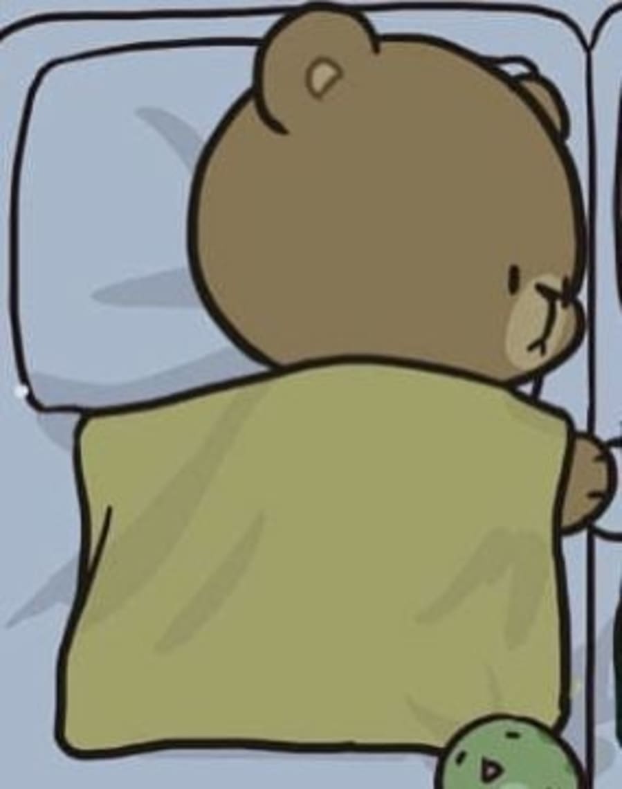 Cute matching profile picture pair titled “Sleeping Bear Pair”, left side