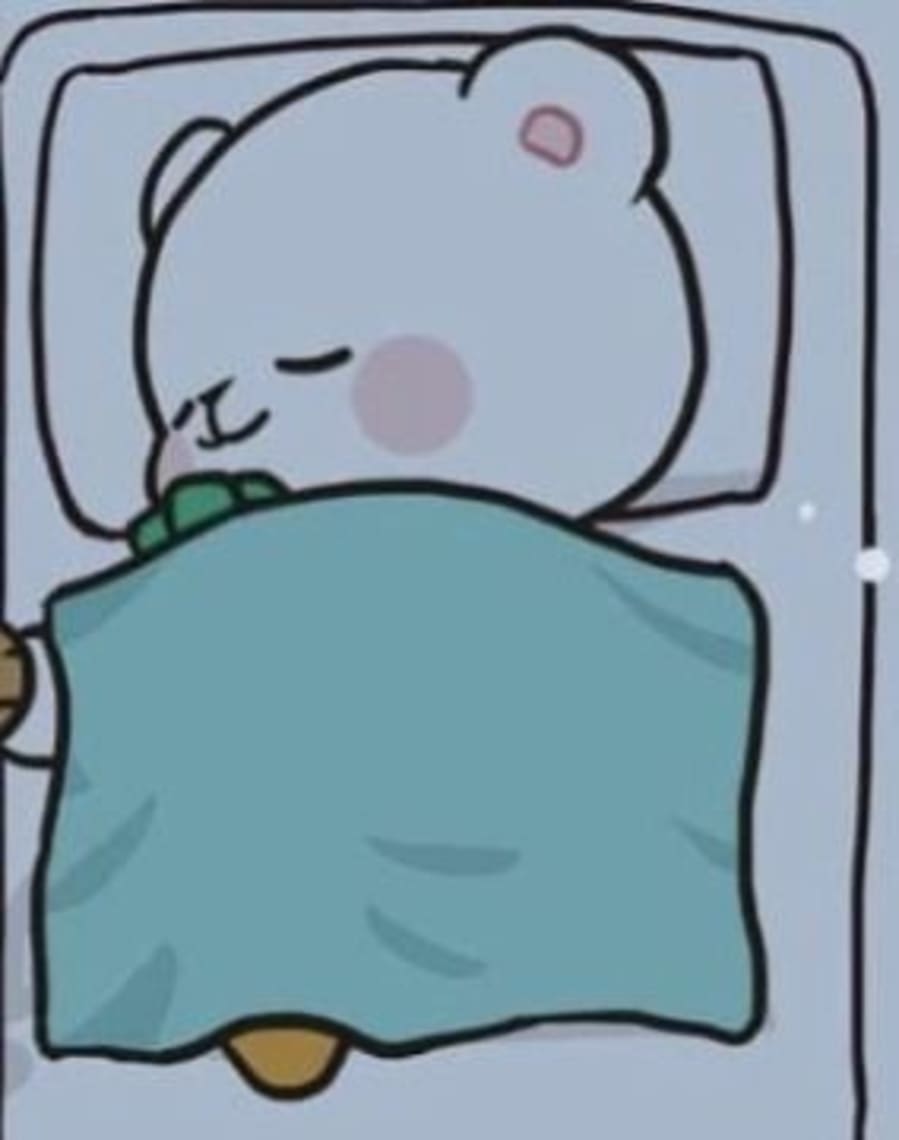 Cute matching profile picture pair titled “Sleeping Bear Pair”, right side