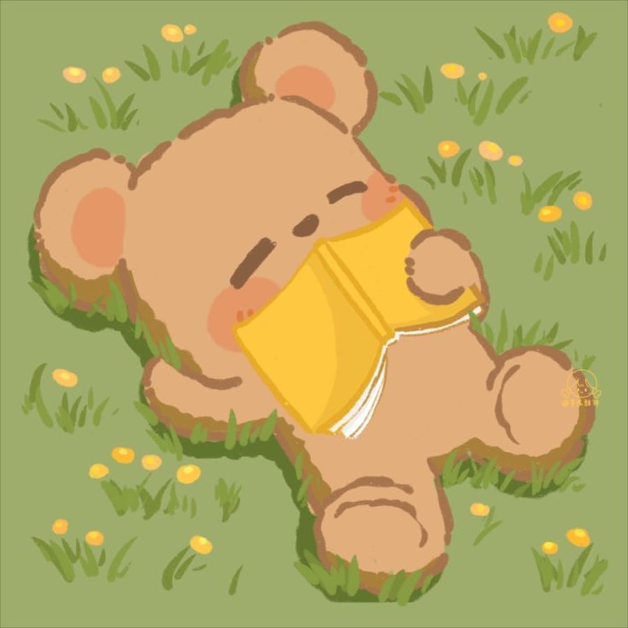 Cute matching profile picture pair titled “Sleepy Grass Animal Pair”, left side