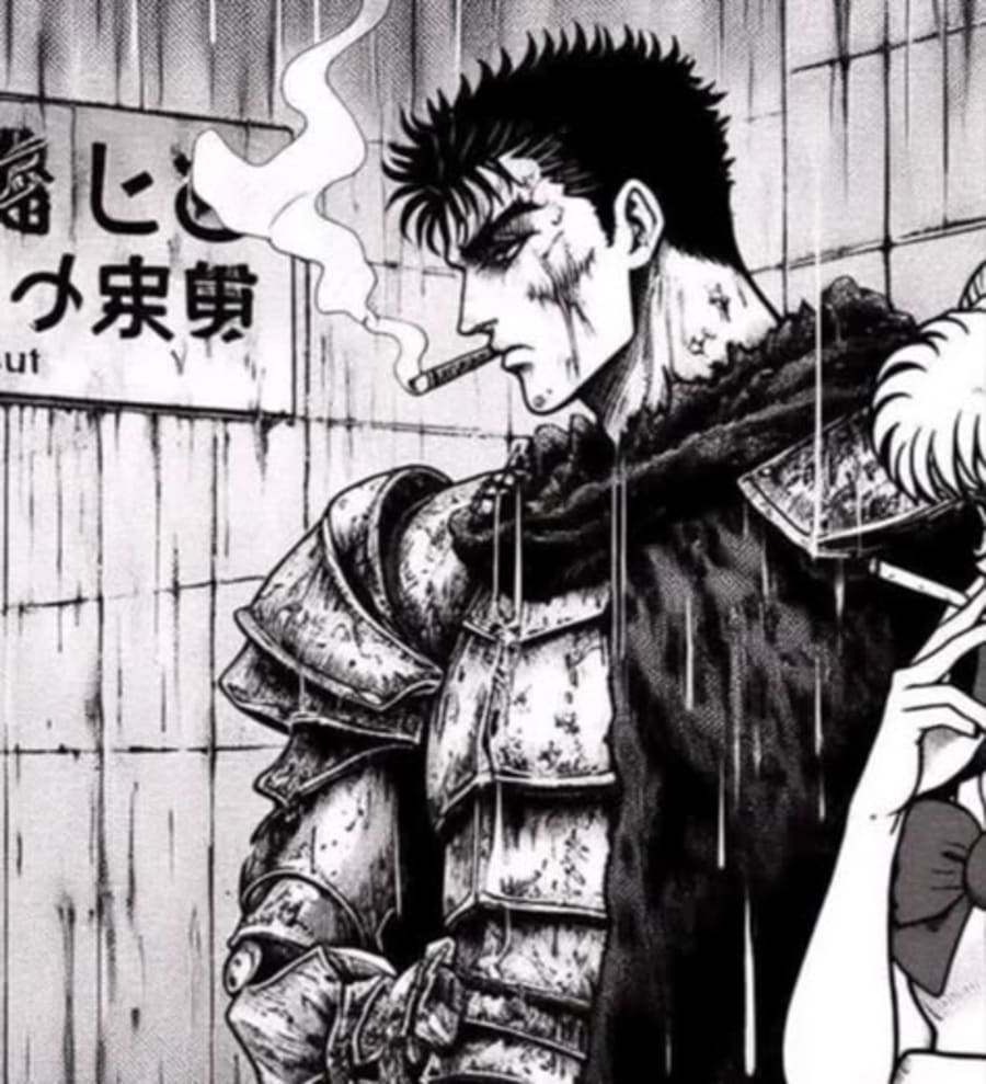 Anime matching profile picture pair titled “Smoke Pair”, left side