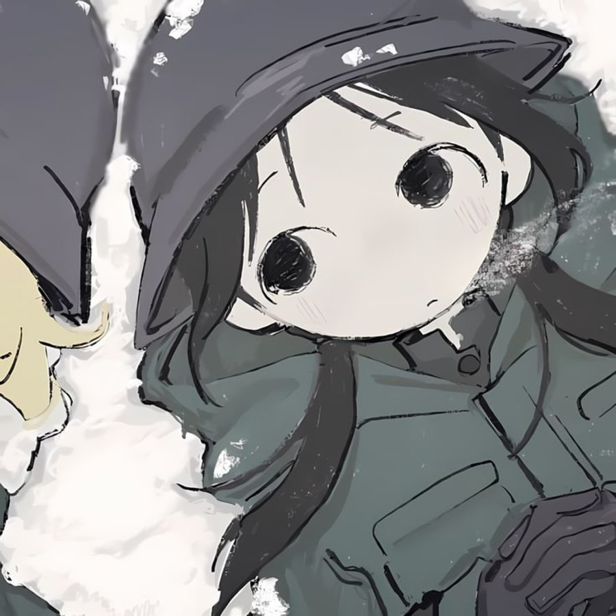 Lgbtq matching profile picture pair titled “Snowhelm Pair”, right side