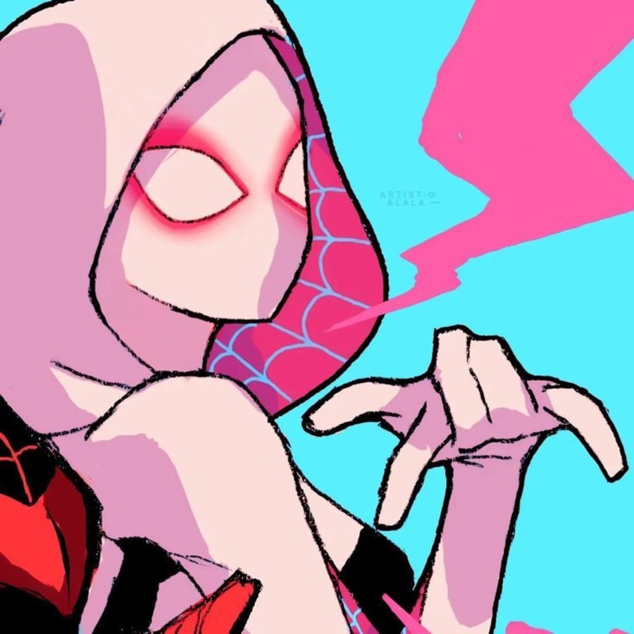 Cartoons matching profile picture pair titled “Spiderverse Gwen M Pair”, right side