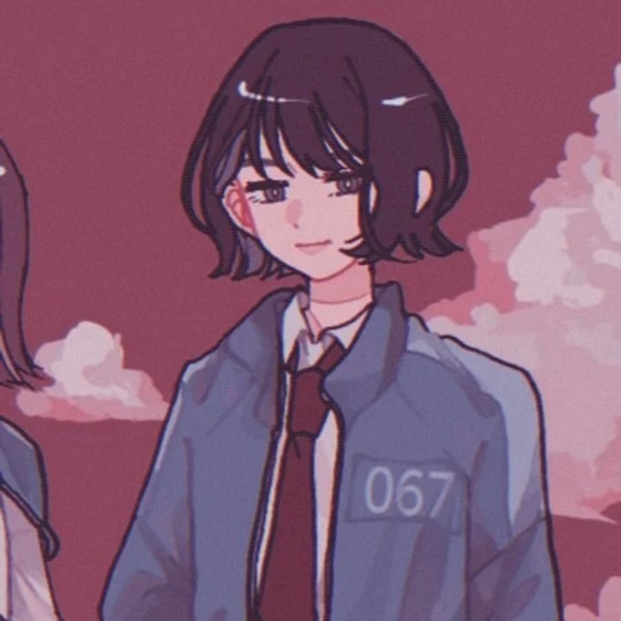 Anime matching profile picture pair titled “Squidgame Girl Pair”, right side
