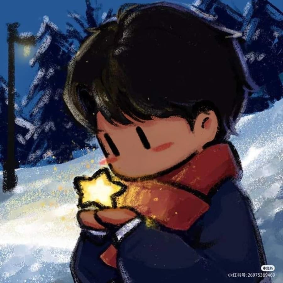 Cute matching profile picture pair titled “Star Wish Pair”, right side