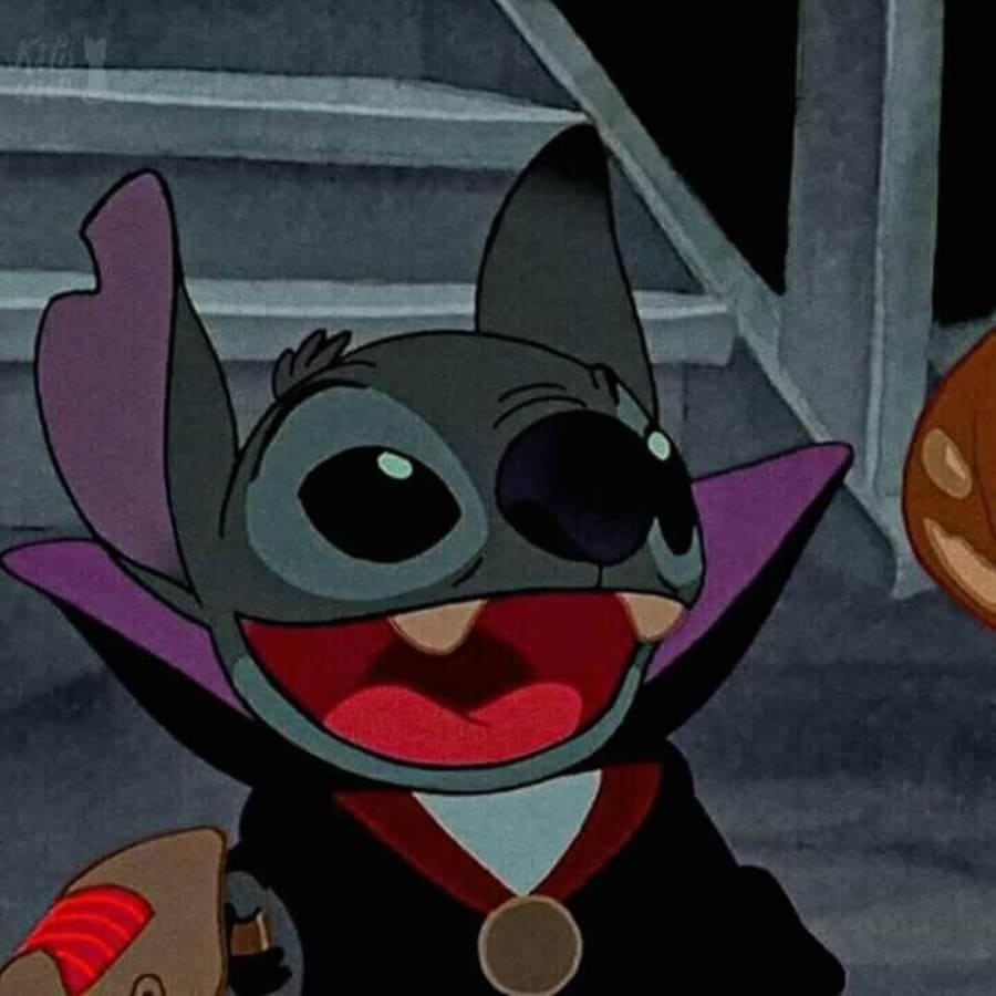 Cartoons matching profile picture pair titled “Stitch Lilo Halloween Pair”, left side