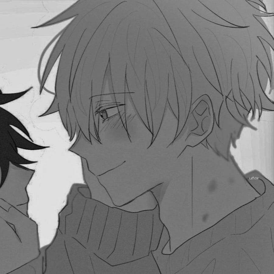 Lgbtq matching profile picture pair titled “Tender Boys Pair”, right side