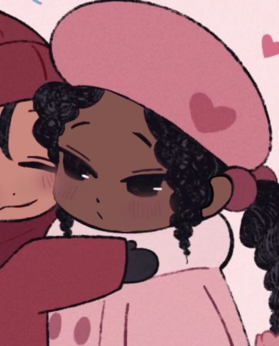 Cute matching profile picture pair titled “Winter Chibi Couple Pair”, right side